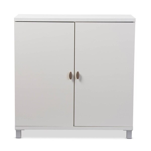 Marcy White Wood Entryway Bags Storage Sideboard Cabinet, Baxton Studio, Mfr#: 120-6470